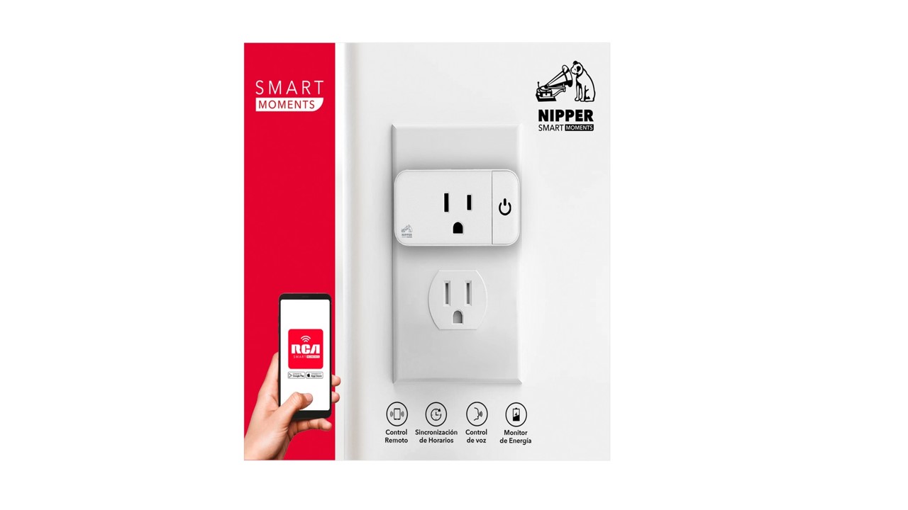 Tomacorriente sobreponer smart wifi de 10A 120Vac, controla tus equipos conectados con el encendido y apagado desde la app RCA, Amazon Alxa, Google asistant.