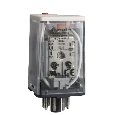 Relé de control enchufable 2 salidas 10A 24V