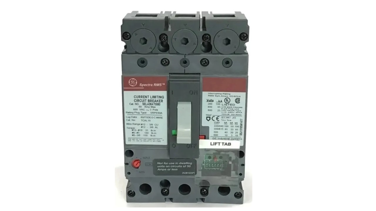 Breaker 3P 60 A.General Electric SELA36AT0060 (No incluye rating plug)