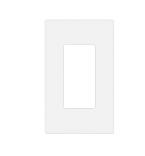 Placa de pared decorativa 1-gang Enerlites, sin tornillos, de policarbonato de color blanco