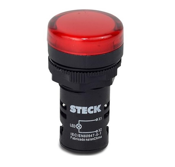 Indicador de luz piloto rojo señal led AC 110V STECK 22mm