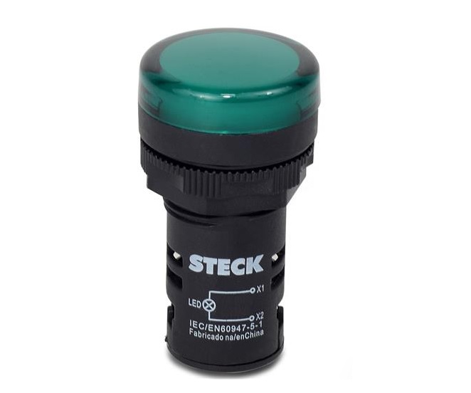 Indicador de luz piloto Verde señal led AC 110V STECK 22mm