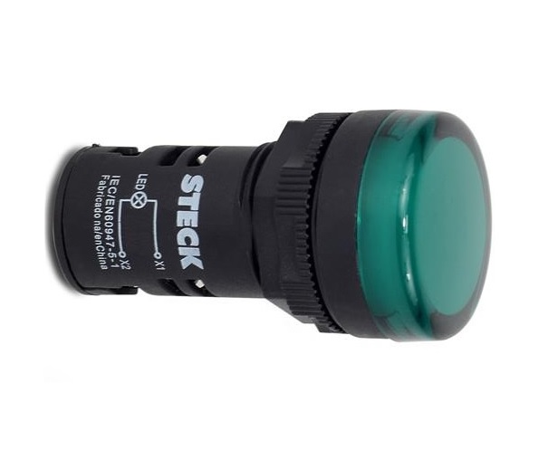 Indicador de luz piloto Verde señal led AC 110V STECK 22mm