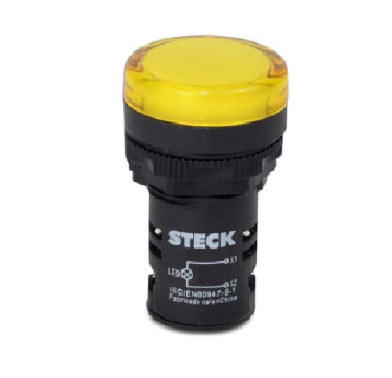 Indicador de luz piloto Amarillo señal led AC 110V STECK