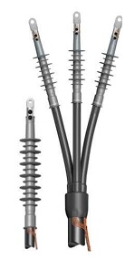 Kit Tres Copas Terminales NKT 3F interior para conductores 250 a 1000 MCM, aislamiento 25-39 mm, incluye kit de puesta a tierra y bota marca NKT ABB