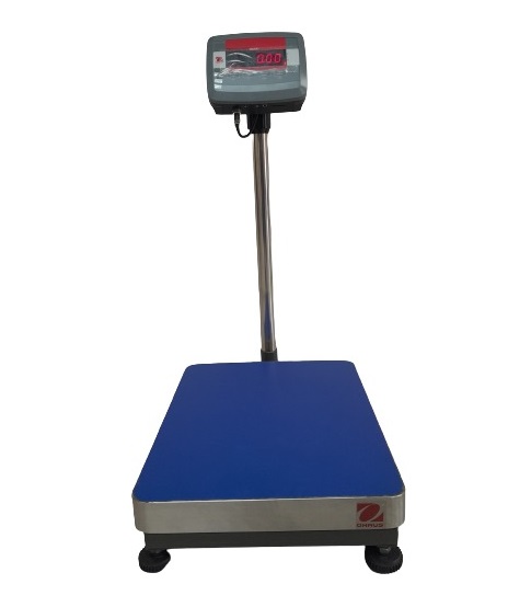 Balanza de pedestal con capacidad máxima 150Kg conformado por el indicador de peso T24P y la plataforma industrial serie F D150FL