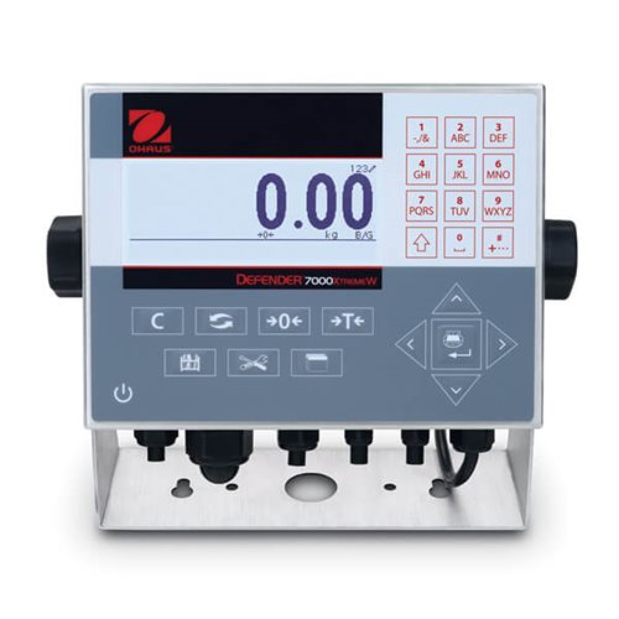 Indicador de peso, pantalla (LCD) grafico con retroiluminación, capacidad de 75000kg, volatje 100-240Vac.