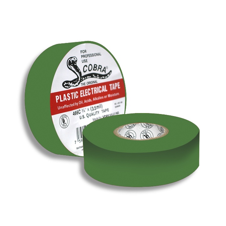 Teipe Electrico 3/4 X180m verde cobra