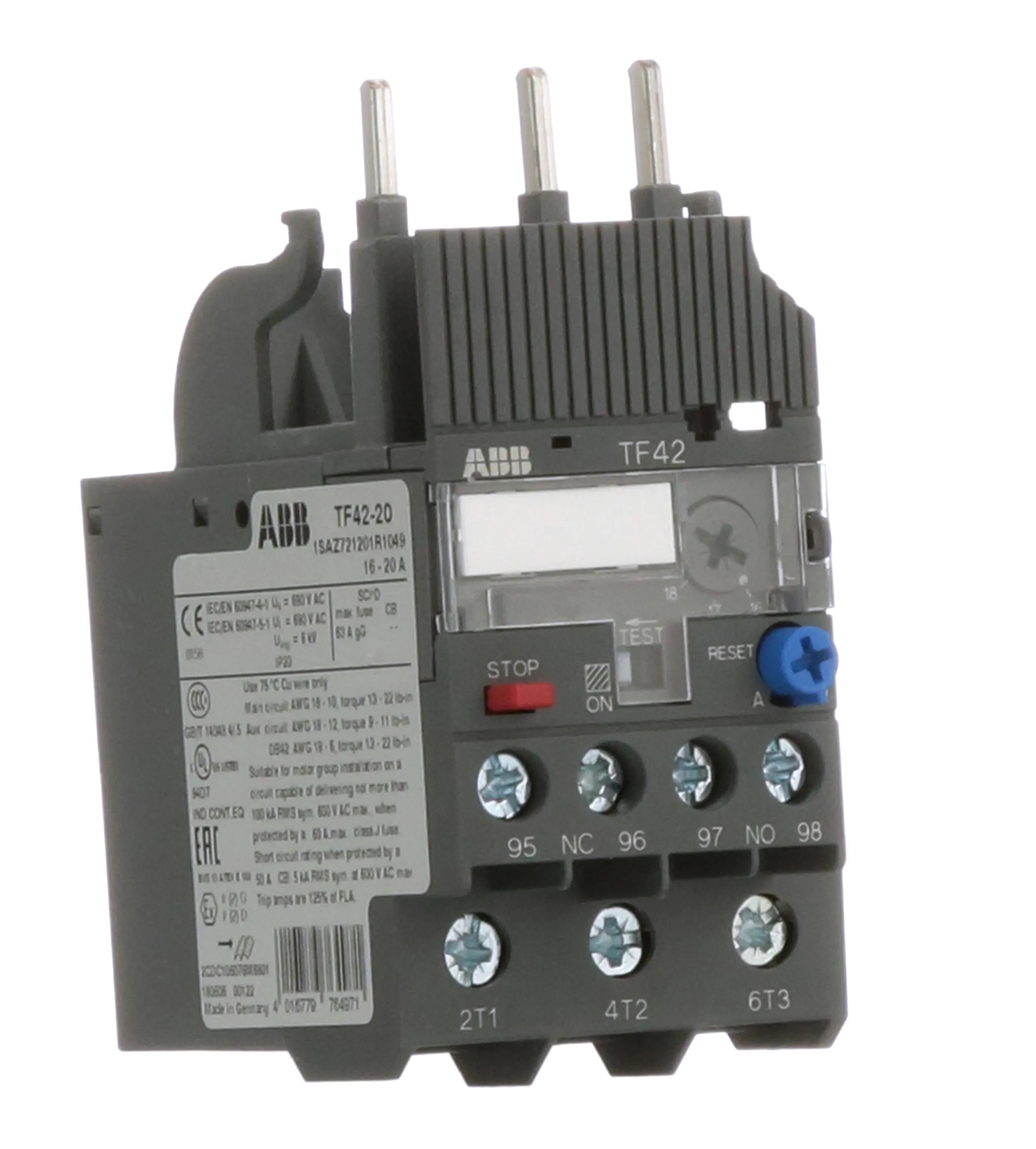 Relé Térmico ABB 7.6-10A, 3P, IP20 690Vac/600Vdc