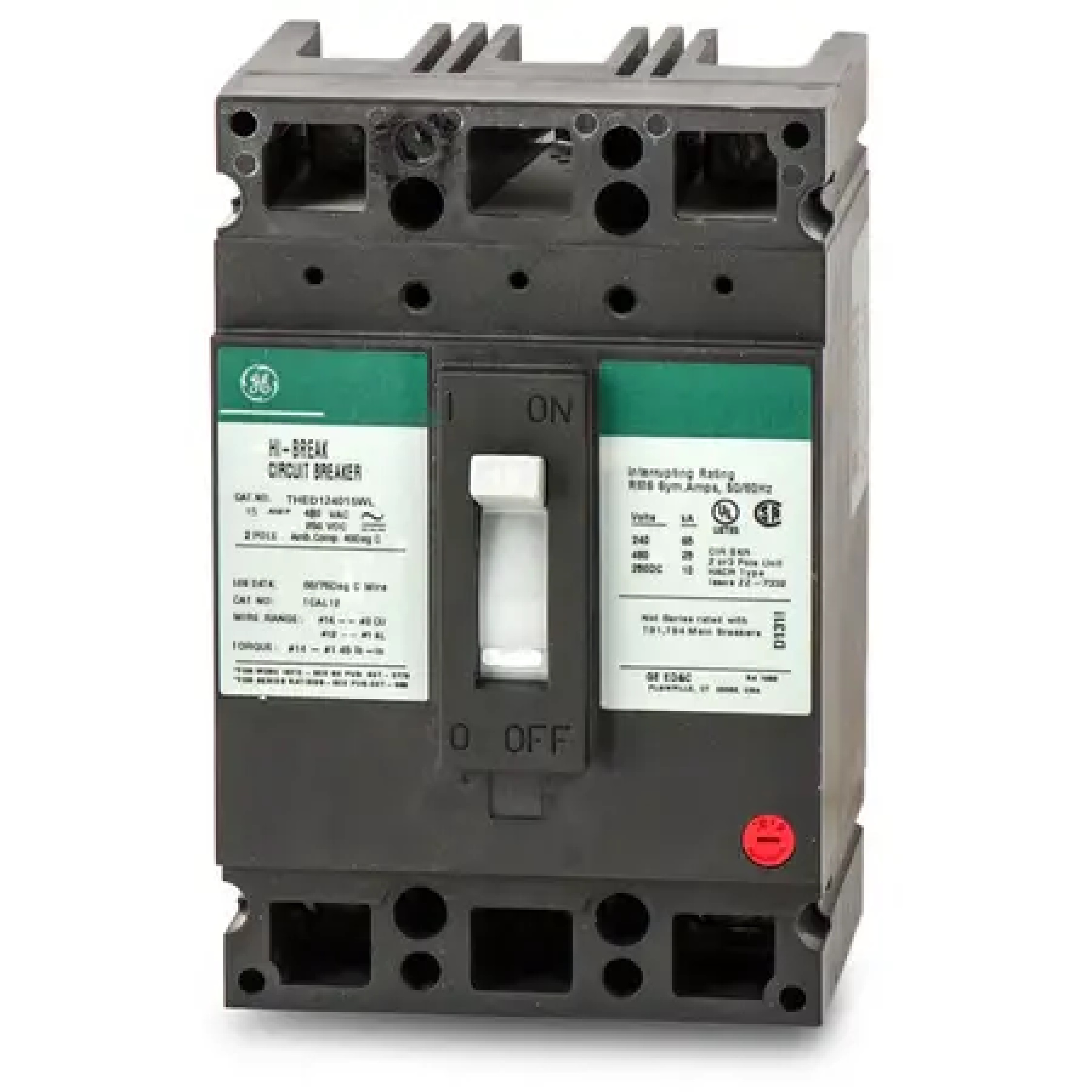 Breaker General Electric de 2P 15A 480Vac