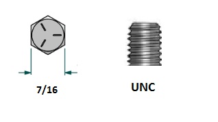 Tornillo hexagonal UNC D1/4 x LR1/2 con 20 hilos para llave 7/16 realizado en acero zincado