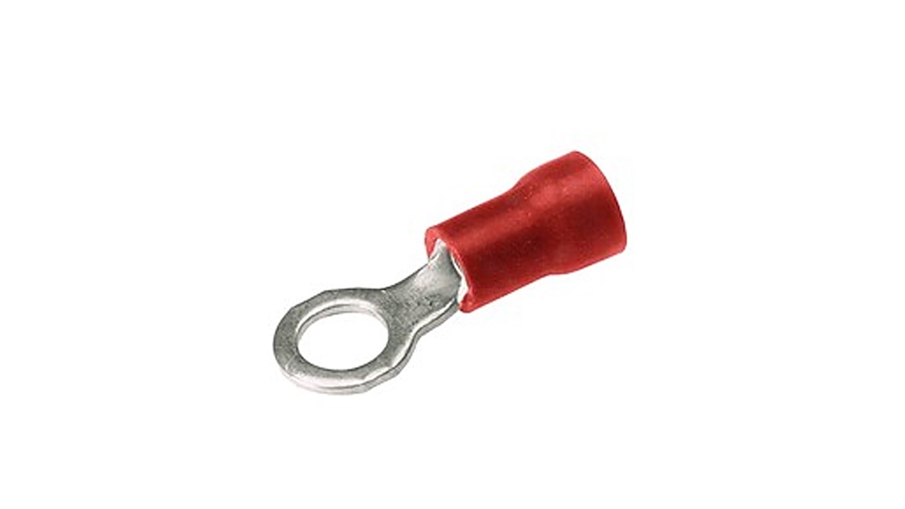 Terminal de ojo para conductores de cobre calibre 22-16 con 1 hueco, 0.190 pulgada