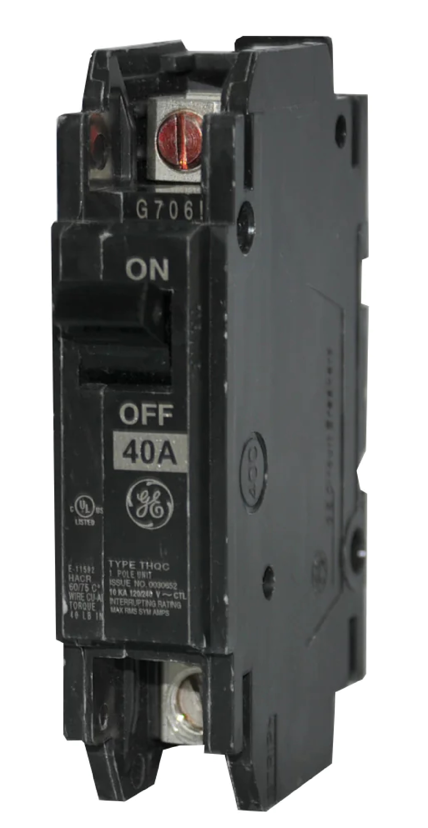 Breaker TQC1140WL, 1P 40A 120Vac; 240Vac