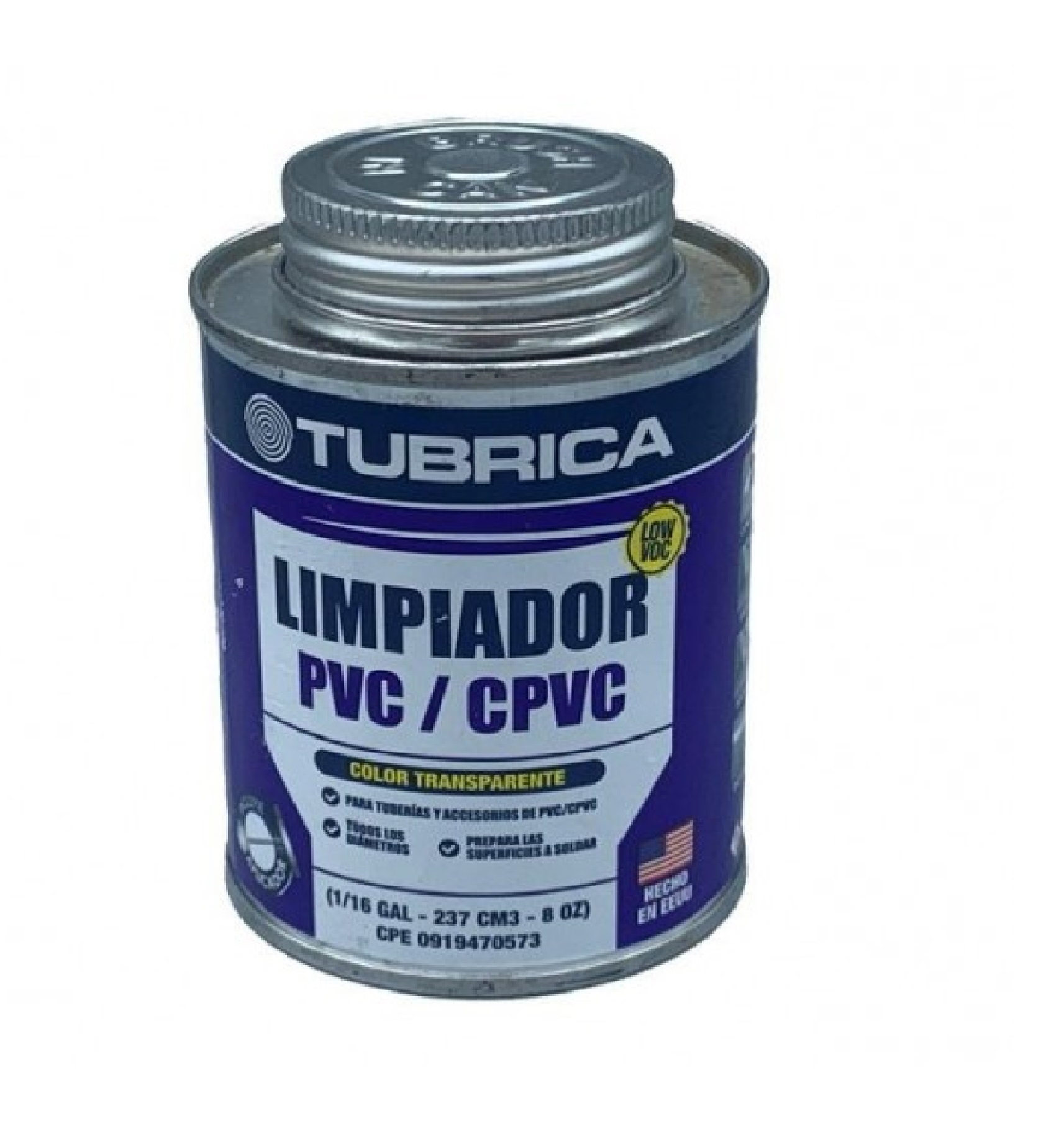 Limpiador multipropósito PVC/CPVC 1/16 Gal Marca Tubrica