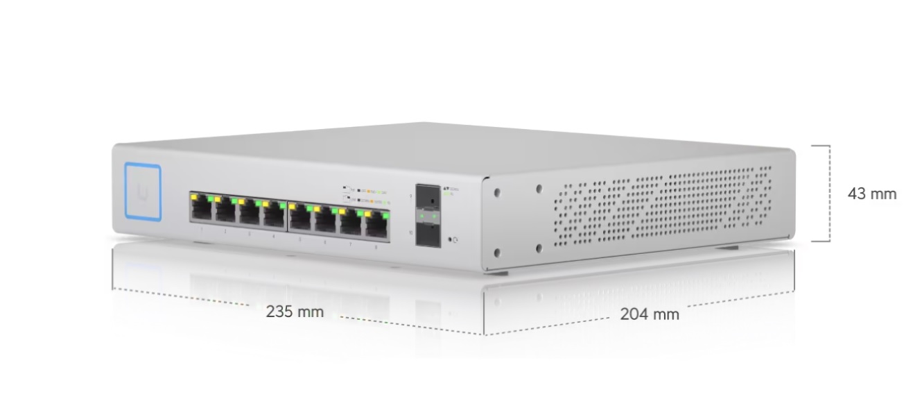 Switch Ubiquiti 8 Puertos Giga Poe+ 802.3at