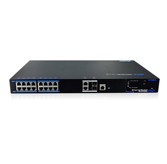 Switch de 16 puertos PoE Fast Ethernet 100 mbps rack