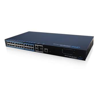 Switch de 24 puertos PoE Fast Ethernet 100 mbps rack