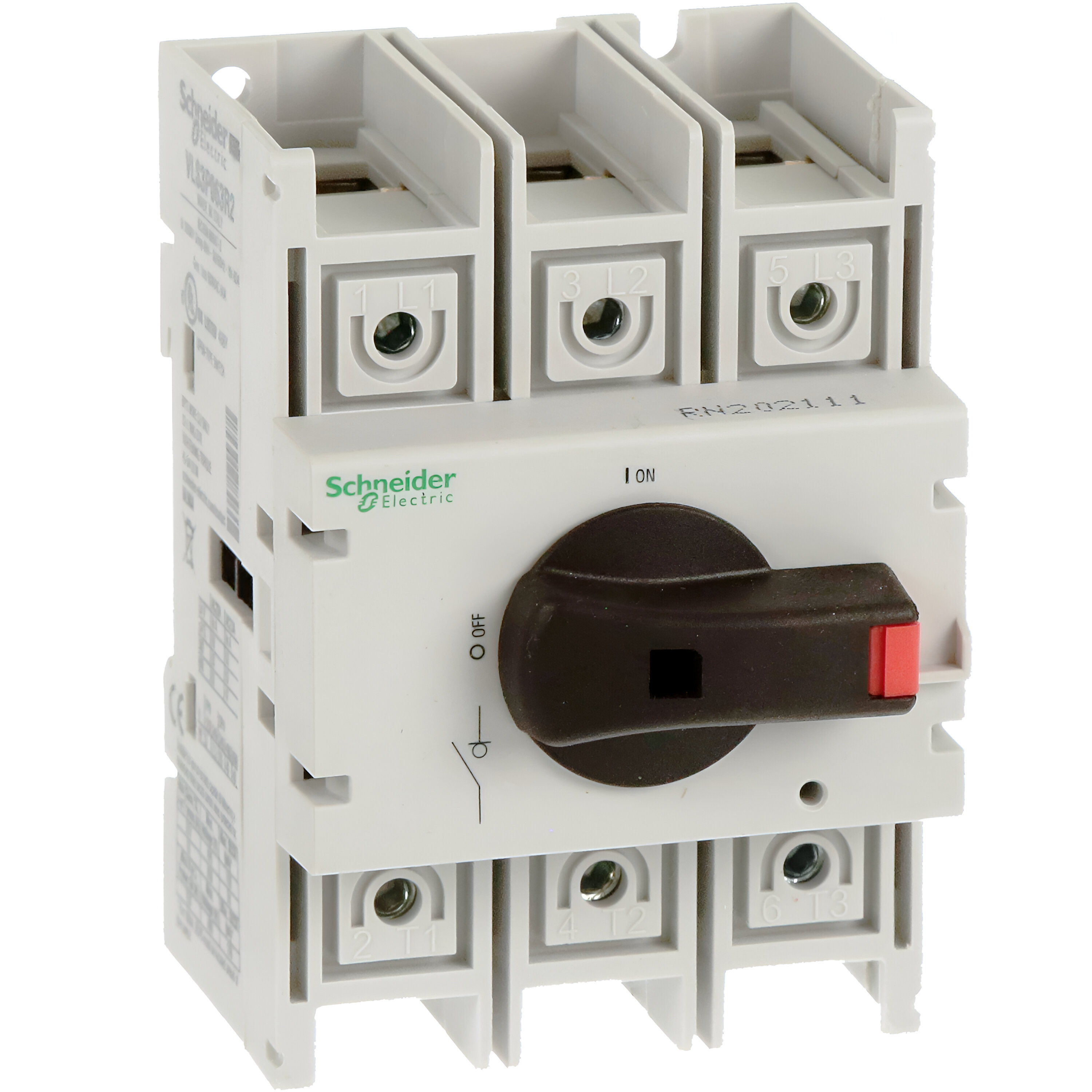 Interruptor de desconexión, TeSys VLS, interruptor de carrocería, 60 A, 40 HP a 480 V CA, UL98, trifásico, 50 kA SCCR, tamaño 2, montaje en riel DIN SCHNEIDER