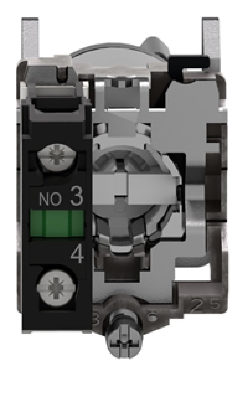 Interruptor selector negro Ø 22mm, 3 posiciones, 2 N